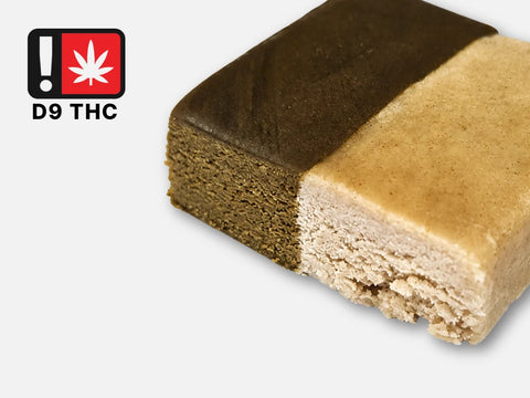 Double Hash Delta-9 THC – bloc deux couches Piatella dorée et Afghan Hash brun foncé – High420.fr